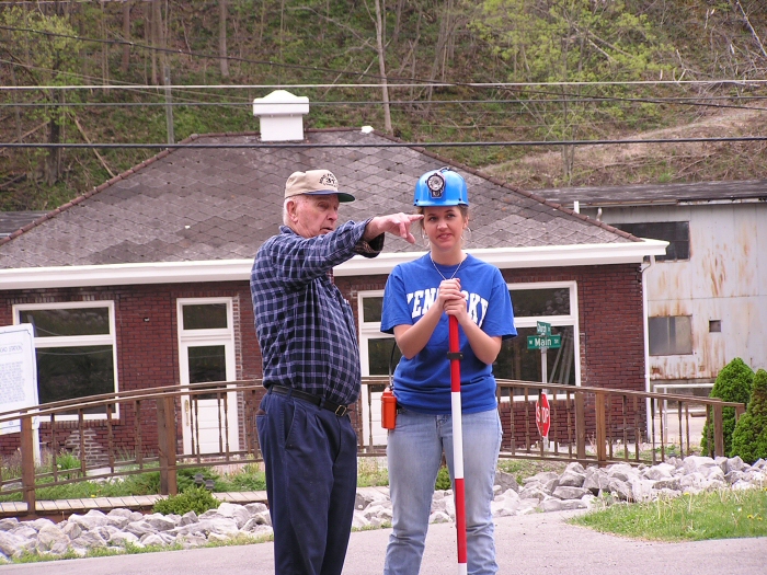 Students learning underground surveying at Portal 31