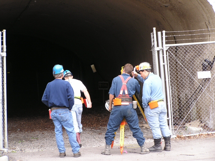 Portal 31 underground mine tour with UK engineering class